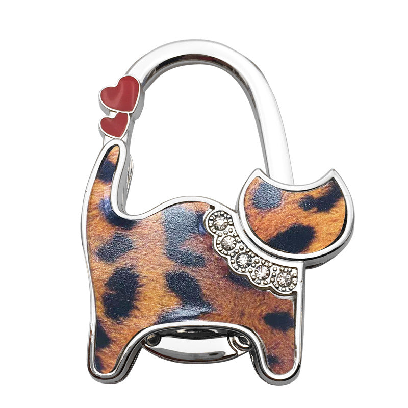 Wholesale Two-hearted Cat Bag Hanger Folding Table Lady Bag Hook